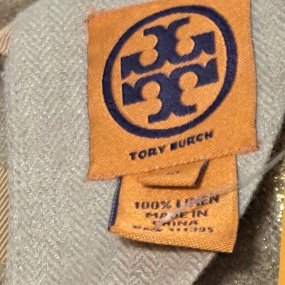 Tory Burch Women's Estee Dress Linen Gold Bias Cut Sleeveless Party Cocktail 10 - Picture 8 of 11